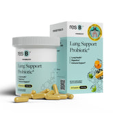 ResBiotic resB Lung Support: envase de cápsulas fáciles de tragar para apoyo pulmonar.