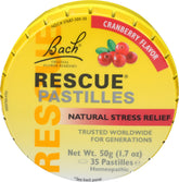 RESCUE BACH pastillas cranberry, frente de lata: opción rápida para momentos de estrés.