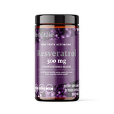 ResVitále Resveratrol 500 mg, botella frontal, apoyo a la vitalidad diaria.