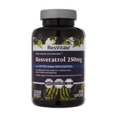 Botella de ResVitále Resveratrol vista frontal para una rutina diaria de bienestar.