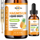ReviNutra gotas de magnesio glicinato sabor pina para absorcion rapida bajo la lengua