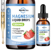 ReviNutra Gotas Triple Magnesio sabor fresa, botella para equilibrio diario.