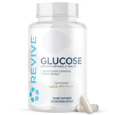 Revive MD Apoyo de Glucosa: botella visible, apoyo a la salud metabólica con ingredientes naturales.