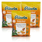 Ricola pastillas de hierbas miel en caja, presentación lista para uso diario.