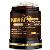 RiRywony Health NMN 1000mg botella: enfoque en envase para energía diaria.