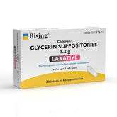 Rising Health empaque de supositorios laxantes para niños, alivio suave.