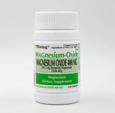 Rising Oxido de Magnesio 400 mg, botella, apoyo a la función muscular normal.