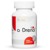 RLC Labs a-Drenal, botella de cápsulas, apoyo natural para equilibrio diario de cortisol.