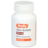 Rugby Laboratories zinc 220 mg, empaque visible para la dosis diaria