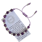 Pulsera Sabeli de amatista con cuentas de 6mm, ideal para relajación diaria.