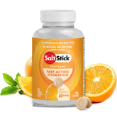 SaltStick FastChews: tabletas naranjas masticables para reponer electrolitos durante entrenamientos.