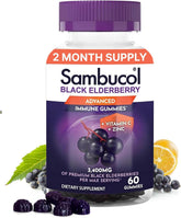 Sambucol gominolas frente del envase, sabor frutal para apoyo diario.