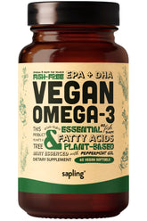 Sapling Omega3 de algas, bote alga: fuente vegetal de DHA y EPA para bienestar diario.