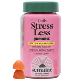 Semaine Stress Less Gummy, envase frente, promueve calma inmediata y bienestar diario.