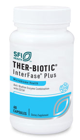 Klaire Labs SFI Health Interfase Plus, botella de cápsulas para apoyo a la función digestiva.