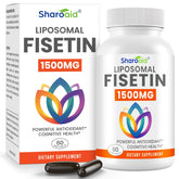 Sharoaid fisetina liposomales en bote para absorción eficiente.