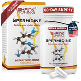Shrink Spermidina: cápsulas en bote para apoyar la vitalidad diaria.