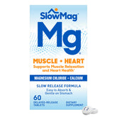 SlowMag botella con tabletas para apoyo muscular y salud del corazón.
