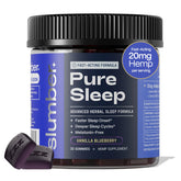 Slumber Pure Sleep: botella de gomitas sabor vainilla-arándano para relajarse