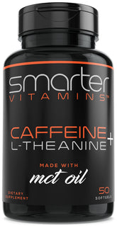 SmarterVitamins cafeína 200 mg en botella para energía sostenida en sesiones largas