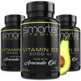 SmarterVitamins D3 5000 UI en aceite de aguacate, tres botellas, conveniencia diaria