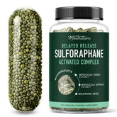 SMNutrition sulforafano activado, brócoli fresco en brotes, posible apoyo a la salud celular.