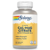 SOLARAY calcio magnesio citrato en botella, apoyo para huesos y dientes.