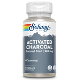 SOLARAY carbón activado: cápsulas de 280 mg para apoyo digestivo.