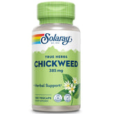SOLARAY Chickweed: botella de cápsulas para apoyar la digestión diaria.
