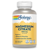 SOLARAY Citrato de magnesio 400 mg, botella vertido: apoyo para huesos y relajación