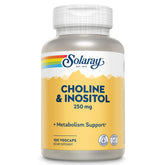 SOLARAY Colina e Inositol 250 mg: frasco con cápsulas para metabolismo saludable de las grasas