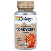 SOLARAY Cordyceps, botella en primer plano, apoyo al bienestar diario.