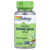 SOLARAY Dong Quai 550 mg, empaque visible, apoyo potencial para la salud femenina