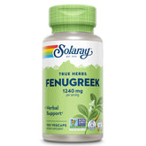 SOLARAY Fenogreco semilla 1240 mg, botella vertiendo, apoyo a la digestión diaria.