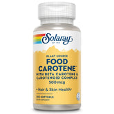 SOLARAY Food Carotene - botella de suplemento para piel y ojos.