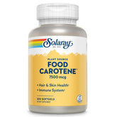 SOLARAY Food Carotene: botella con cápsulas blandas para bienestar general.