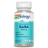 SOLARAY GABA de origen vegetal en botella de 100 mg para relajación diaria.