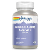 SOLARAY glucosamina sulfato 500 mg, botella frontal, posible apoyo a la salud articular.