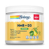 SOLARAY HMB Plus D3 envase: lectura clara de porciones para planificar la ingesta.