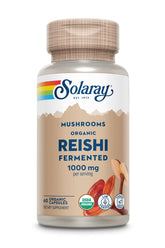 SOLARAY Reishi fermentado 500 mg: botella para apoyar energía diaria