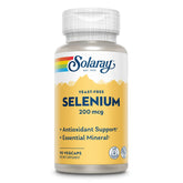 SOLARAY Selenio 200 mcg, cápsulas veganas para apoyo a la salud general.