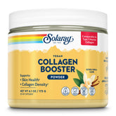 SOLARAY refuerzo vegano de colágeno en frasco vainilla para batidos.