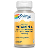 SOLARAY vitamina A en forma seca, bote fácil de tomar para consumo diario