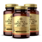 Solgar Ácido Alfa Lipoico 200 mg cápsulas vegetales frente al envase, apoyo antioxidante diario
