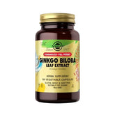 Solgar Ginkgo Biloba frasco 180 cápsulas para uso diario, posible apoyo cognitivo.