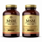 Solgar MSM 1000 mg frasco y etiqueta: soporte para movilidad diaria.