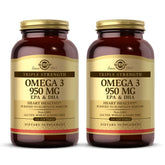 Solgar Omega-3 Triple Strength en cápsulas, botella: apoyo a articulaciones y piel saludable.