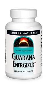 Botella frontal de Source Naturals Guarana Energizer para energía natural