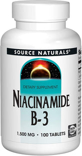 Source Naturals Niacinamida, botella de dos frascos, posible apoyo al metabolismo.
