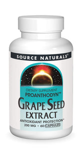 Source Naturals Proanthodyn: cápsulas de grano de uva para apoyo antioxidante diario.